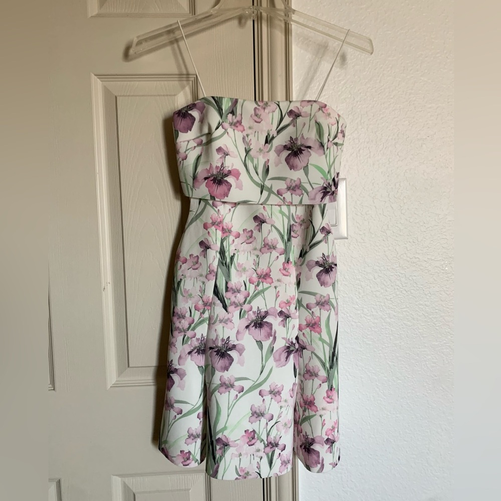 floral watercolor mini dress